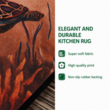 Non-slip kitchen rug with forest meadow