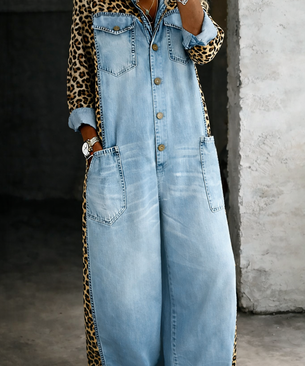 Maelle | Denim Shirt Jumpsuit