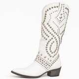 Inès | Western Knee-High Studded Boots