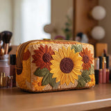 Quilted Makeup Bag with Cheerful Charm