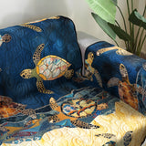 Quilted sofa cover with coastal dream