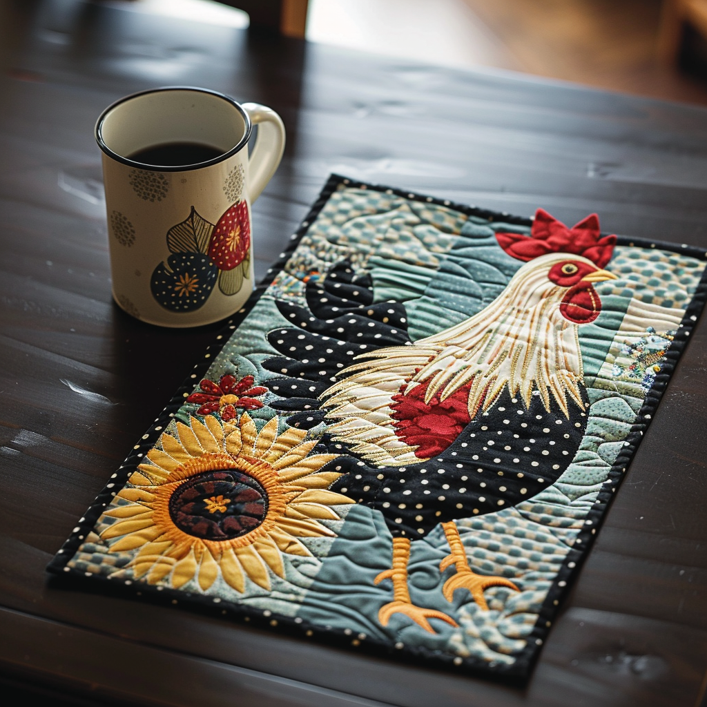 Quilted Placemat with Chicken