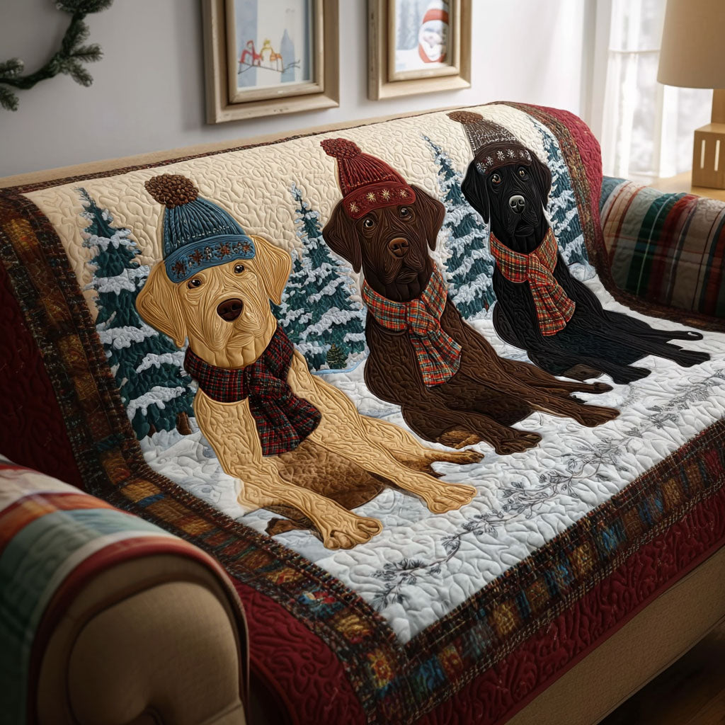 Quilted Sofa Cover with Labrador Retriever
