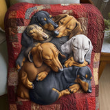 Dachshund Delight Quilted Blanket