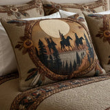 Quilted Cushion Cover with Circular Dream Catcher