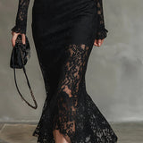 Jeanne | Elegant Lace Maxi Dress with Mermaid Hem