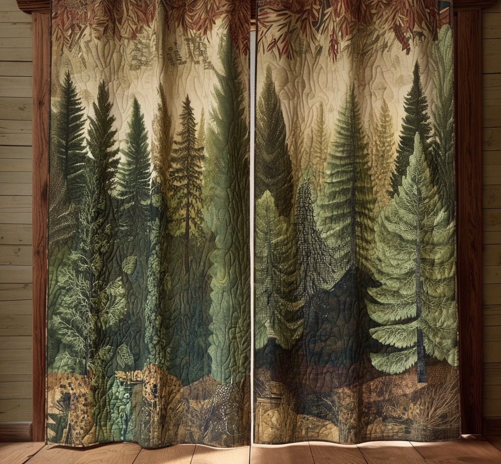 Quilted Curtains Forest
