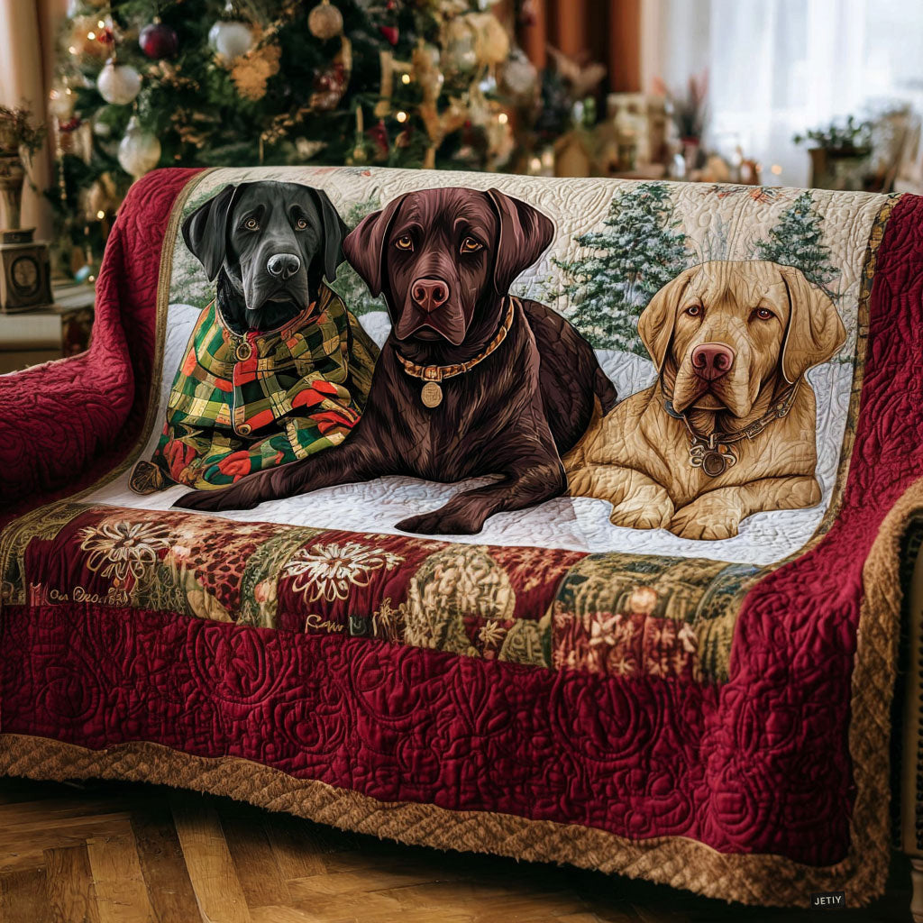 Quilted Sofa Cover with Labrador Retriever