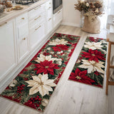 Non-slip festive Christmas kitchen rug