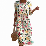 Elise - Women's Summer Dress with Floral Patterns.