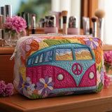 Floral Freedom Van Quilted Make-Up Bag