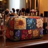 Padded Makeup Bag with Floral Design