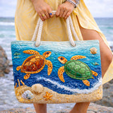 Handmade Beach Bag | Tropical Turtle Design