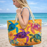Handmade Beach Bag | Coral Turtle Dream