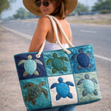 Handmade Blue Turtle Beach Bag