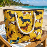 Handmade Beach Bag with Dachshund Design