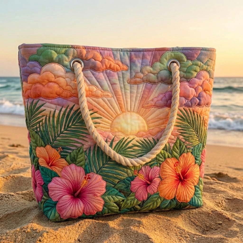 Handmade Tropical Dawn Beach Bag