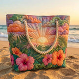 Handmade Tropical Dawn Beach Bag