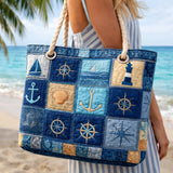 Handmade Beach Bag in Navy Blue