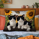 Quilted cushion cover with decorative garden NCU0NT8914