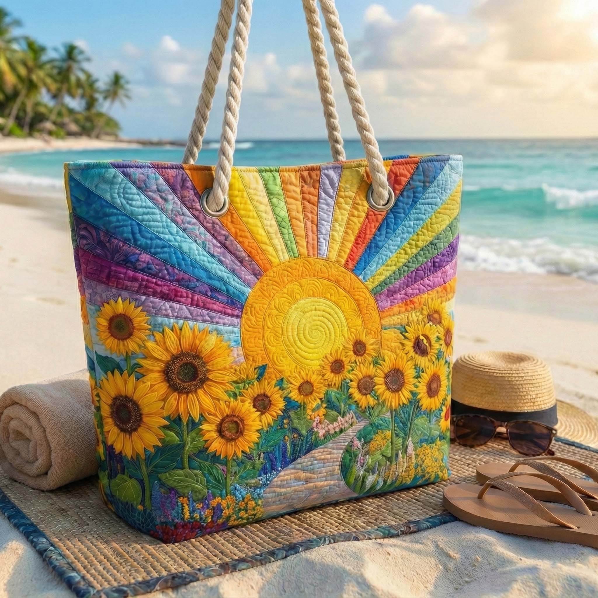 Handmade Beach Bag | Rainbow Sun