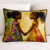 Quilted cushion cover with golden connection NCU0NT8070