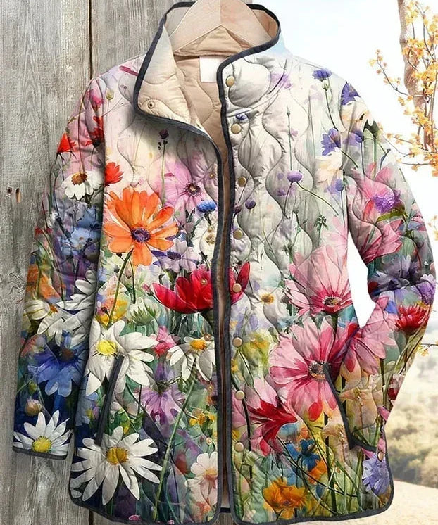 Hedvika – Quilted Jacket with Floral Print