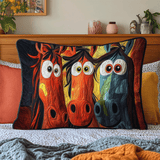 Quilted pillow cover with cute horse NCU0DV5473