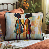 Quilted pillow cover with united hands NCU0NT8068