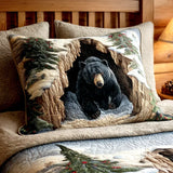 Quilted cushion cover with festive design
