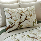 Magnolia Flower Design Cushion Cover
