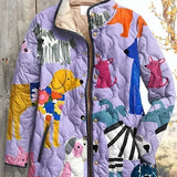 Mila – Padded Jacket with Cat Motif