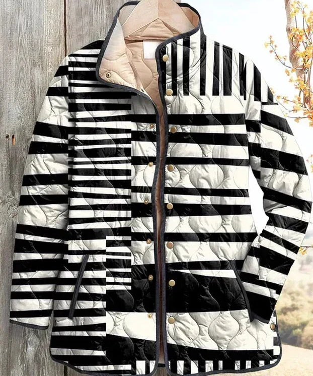 Nora – Quilted Jacket with Stripe Pattern
