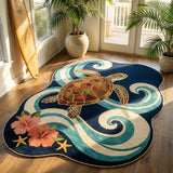 Custom Area Rug in the Shape of a Pacific Turtle