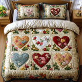 3-Piece Quilted Bedspread Set - Lovestruck Heart