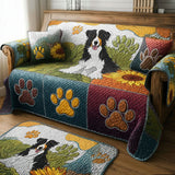 Quilted Sofa Cover with Paw Prints
