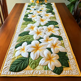 Quilted Table Runner with Plumeria Design