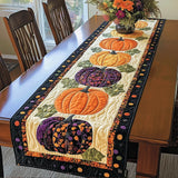 Quilted Table Runner with Spicy Pumpkin Design