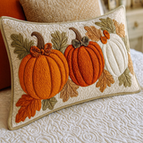 Quilted cushion cover with pumpkin leaf NCU0NT8574