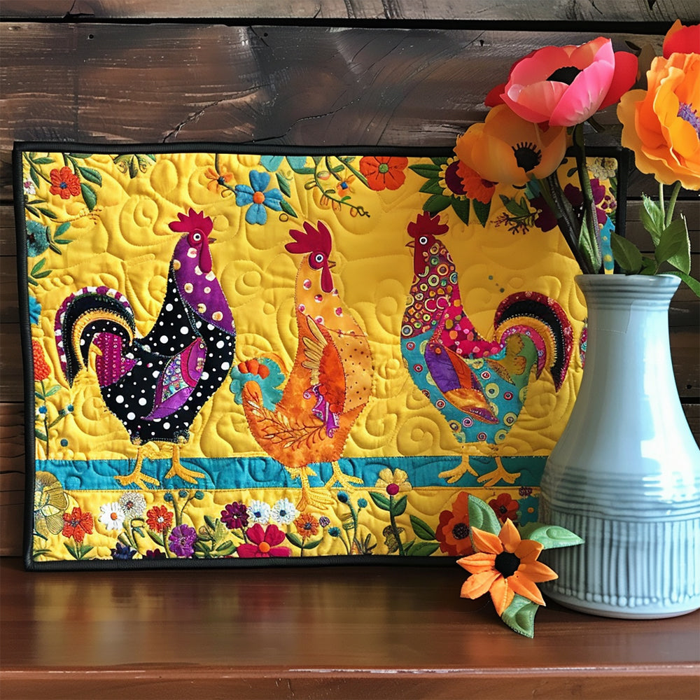 Quilted Placemat with Chicken