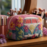 Quilted Retro Bloom Journey Makeup Bag