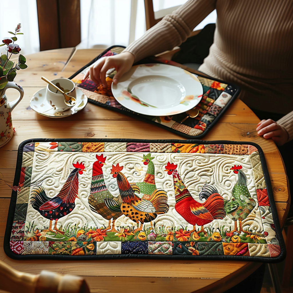 Quilted Placemat with Chicken