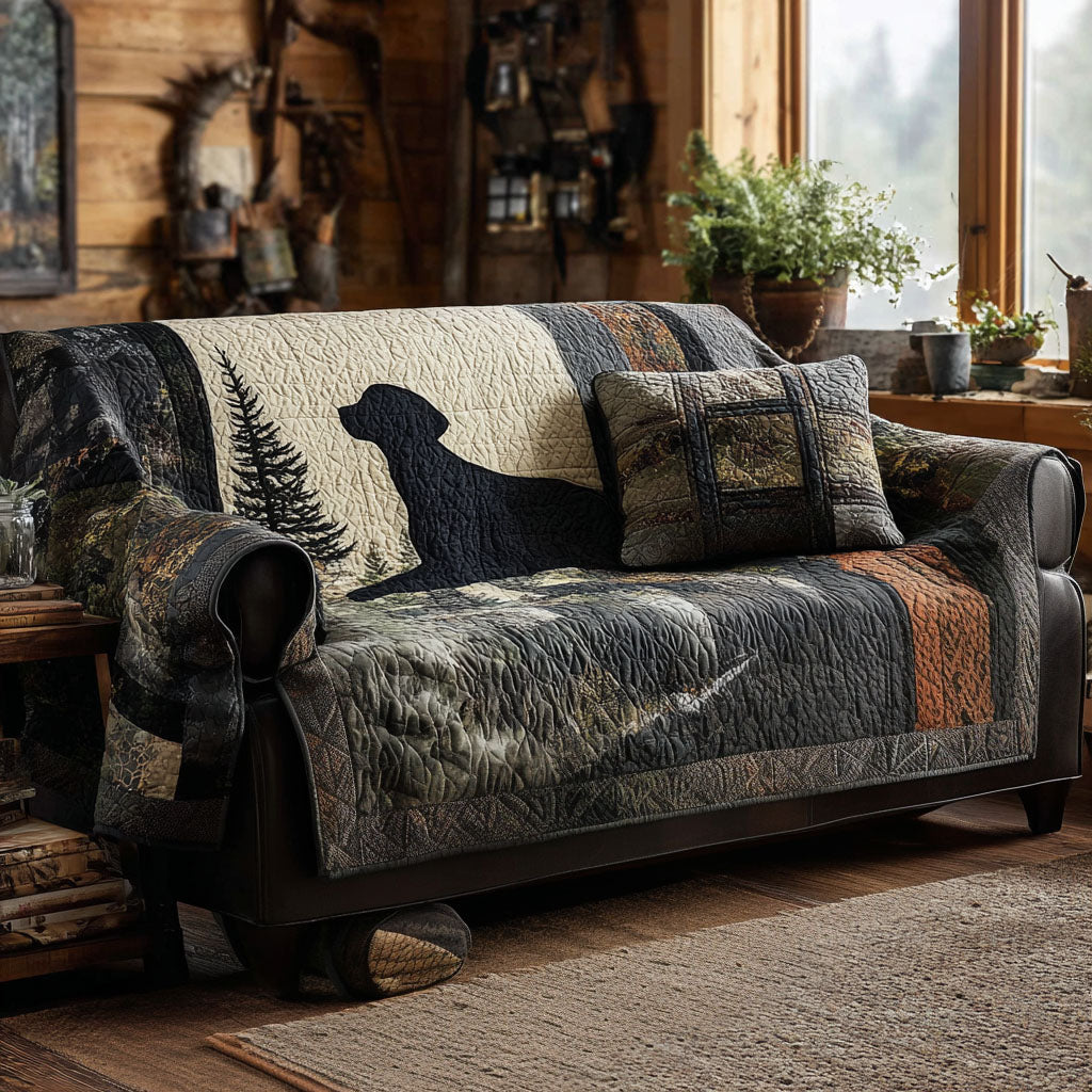 Quilted Sofa Cover with Labrador Retriever