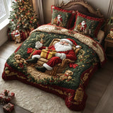 3-Piece Quilted Bed Set - Santa's Charm