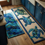 Non-slip kitchen rug with marine travel