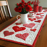 Quilted Table Runner with Heart Design
