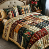 3-Piece Quilted Bed Linen Set - A Reading Retreat