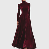 Éléonore | Maxi Dress in Velvet with High Neck