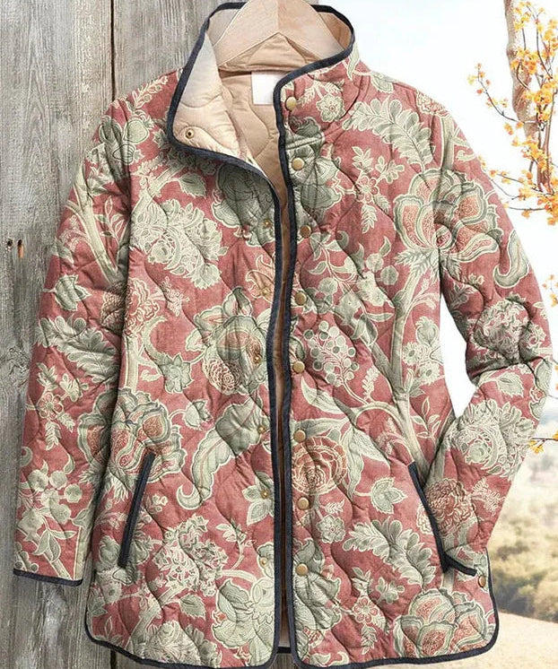 Vlasta – Quilted Jacket with Floral Pattern
