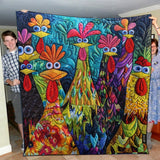 Fancy Chicken Quilted Blankets